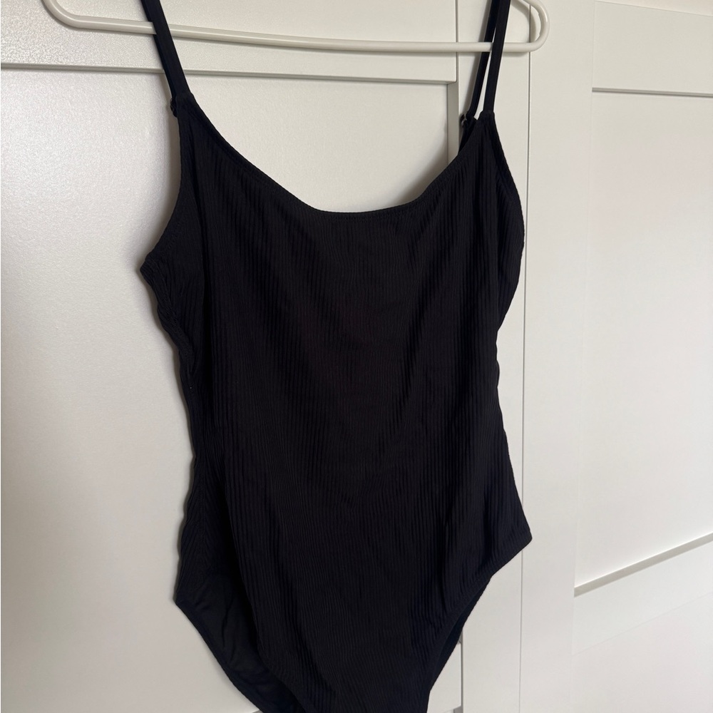 Andie Amalfi Black Ribbed One-Piece Swimsuit XL